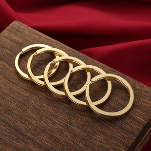 Alloy single 3cm metal ring DIY handmade flat ring color retention rose gold thick key ring factory direct sales