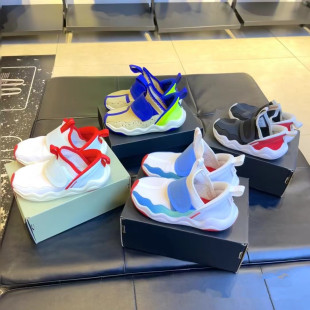 Yutian Kidsren's Shoes Basketball Shoes Mesh Little Shark Spring and Autum Kidsren's Running Shoes One-leg Velcro Men's Sports Shoes