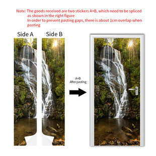 Shangyi Bedroom Wooden Door Decoration 3D Door Sticker Waterproof and Moisture-proof Self-adhesive Removable Bathroom Glass Door Refrigerator Sticker