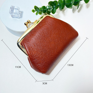 2023 Mini Vintage Coin Purse Women's Short Wallet Buckle Candy Color Coin Bag Coin Bag Wholesale in Stock