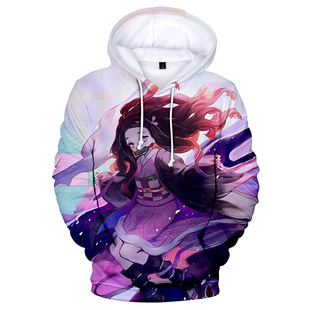 Cross-border wish Japanese ghost kill blade 3d printed sweater men's European and American hooded loose version pullover wholesale