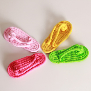 Candy Color Cotton Rope Slippers Dog Toy Dog Bite Grinding Rope Knot Pet Toy Factory Wholesale