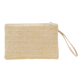 New big wallet wheat straw woven bag women's hand-woven bag mobile coin purse clutch