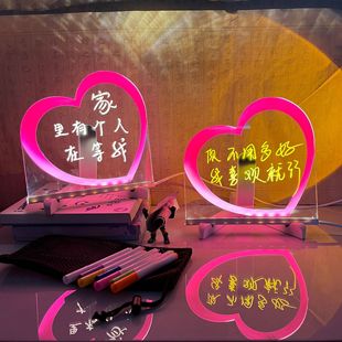 Cross-border luminous ins acrylic night light transparent light desktop DIY handwritten light message painting night light wholesale