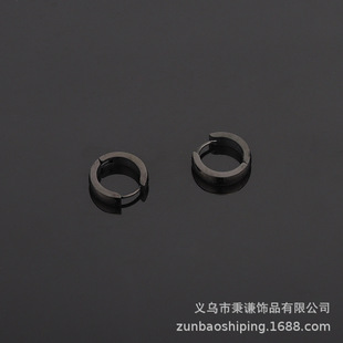 4*12 Spherical Hand Polished Ear Buckle Earrings Ear Stud Men's and Women's Earrings Titanium Steel Trendy Cool Classic Stainless Steel Japanese and Korean Style