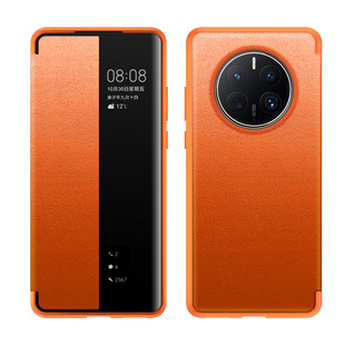 For Huawei mate50Pro Flip-free Answer Leather Case Soft Smart Window Pura70Ultra Phone Case