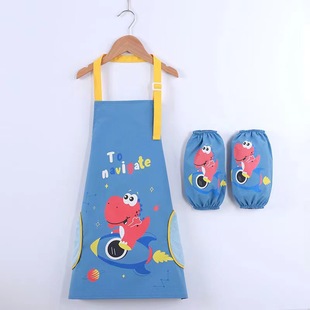Free Design Upgraded Children's Waterproof Apron Big Children's Painting Dirty-proof Sleeveless Overcoat suit Wipe Hands