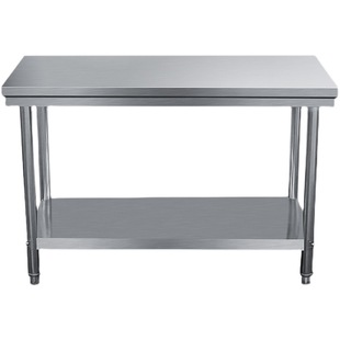 Commercial Thickened Hotel Kitchen Special Double-Layer Stainless Steel Worktable Rectangular Disassembly and Reassembly Console Cutting Table