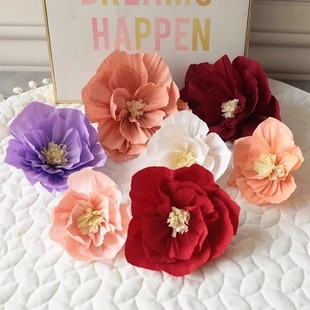 Wedding Room Layout Three-dimensional Rose Fold Paper Flower Wedding Ceremony New House Bedroom Living Room Background Wall Decoration Wedding Supplies