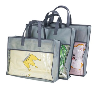 Non-woven home textile storage zipper bag blanket quilt air conditioning quilt four-piece clothing handbag spot printed logo