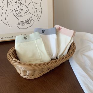 Women's widened and lengthened crotch cotton underwear grade 7a antibacterial underwear mid-waist comfortable love pants cotton bottom crotch
