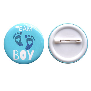 Cross-border Hot Baby Welcome Party Team Boy Tinplate Badge Boys Girls Team Girl Foot Badge