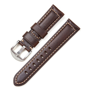 New high-end Italian oil wax leather strap men's retro watch strap rough Peena 20/22/24/26m