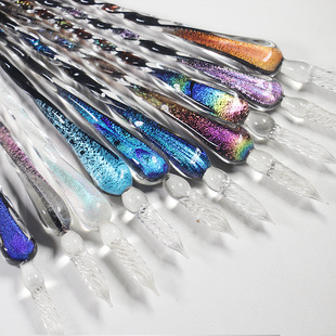 Cyber Celebrous Star Glass Pen Set Sign Pen Crystal Student Dip Water Pen Glass Dip Ink Pen Stationery Gift Pen