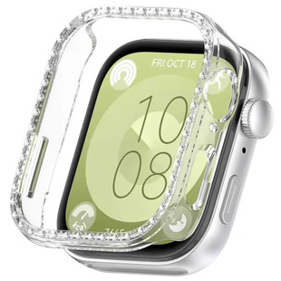 For Huawei watchfit3 Watch PC Hollow Half Pack Diamond Case Sports FIT3 Smart Bracelet Scratch-resistant Case