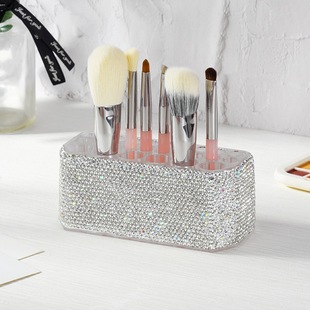 Luxury Diamond Cosmetic Pen Storage Box Eyebrow Pen Placer 26 Holes Cosmetic Brush Eyeliner Luxury Storage Rack
