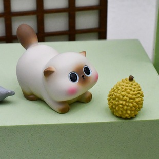 Bean Little Siam Blind Box Настольные украшения Сердце для девочек Мультфильм Слепая коробка Подарок на день рождения ручной работы Милые украшения для кошек