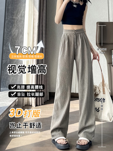 Women's Suit Pants Spring and Autumn Loose Drape Petite Summer Thin Textured Narrow Straight Ice Silk Wide-Leg Wholesale