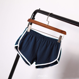 2024 European and American Foreign Trade Sports Shorts Women's Home Leisure Solid Color Fashion Yoga Beach Pants Candy Color Hot Pants