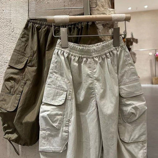Korean Children's Wear Boys' Spring Pants 2025 New Children's Fashionable Cool Loose Overalls Baby Casual Pants