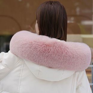 High-grade imitation fox fur collar down jacket cotton-padded jacket pie wool collar to overcome unisex clothing accessories artificial