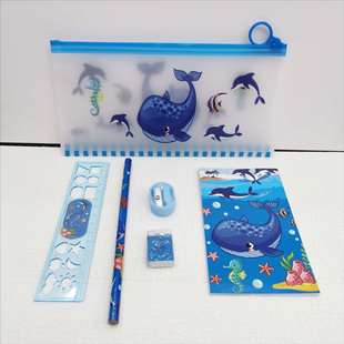 New Low Price Cartoon Pencil Case 6 Pieces suit Large Capacity Storage Pencil Case Children's Children's Gift Student Gift