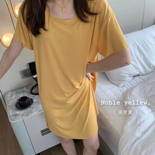 Ice Silk Cool Skirt 2023 Summer New Fashion Women's Nightdress Elegant Dress Loose Student Midi Dress