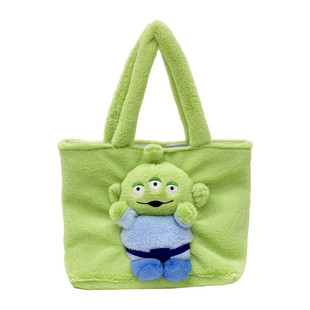 Large Capacity Stiffy Cartoon Furry Tote Bag Women's New Japanese Girl Plush Shoulder Bag Handbag Batch