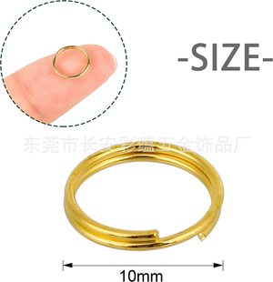 Guangdong imitation gold iron ring double ring metal horse ring jewelry accessories single ring Gold connection