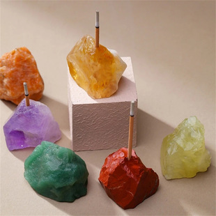 Wholesale natural crystal incense powder white red crystal stone incense plate incense holder crystal block incense base