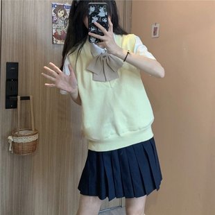 Basic Old Jk Vest Vest Coat Women's Autumn Japanese Students Wear V-Neck Pullover Knitted Sweater