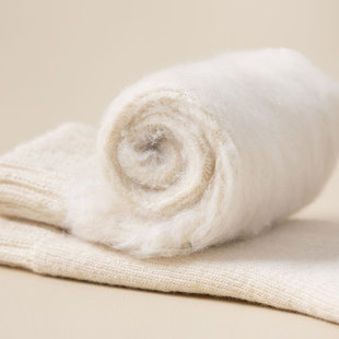 Thickened socks women's autumn and winter mid-calf socks fleece-lined super thick warm long confinement socks floor sleep solid color towel socks