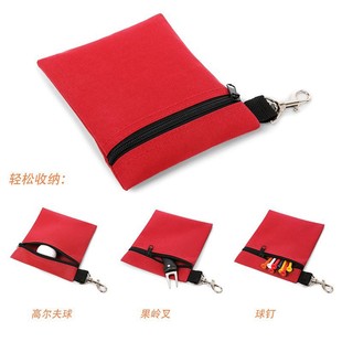 Customized Logo Golf Spike Bag Nylon Ball Cover Golf Waist Bag Portable Tee Ball Fork Tool Bag