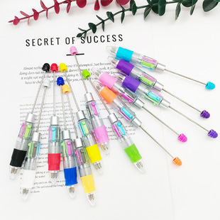 DIY creative cartoon four-color beaded pen cross-border hot fashion ballpoint pen office student stationery in stock wholesale