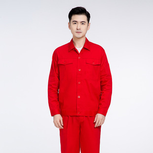Pure cotton overalls suit men's spring and summer labor protection clothing wholesale wear-resistant auto repair clothing workshop clothing embroidered logo