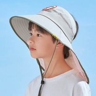 Children's Sunscreen Hat for Boys and Girls Sunshade Hat Fisherman Hat Big Hat Brim Shawl Hat Sun Hat Summer Thin Anti-external Line