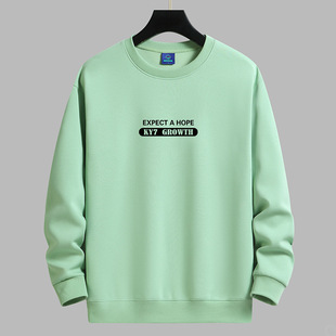 Men's Sweater Spring and Autumn Youth New Round Neck Long Sleeve Jacket Loose Base T-Shirt Top Trendy Men's Clothing