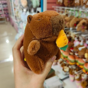 Тканевая кукла Ran Hong Capybara Series с пряжкой - милая кукла-официантка Capybara, сумка для девочек, ключ