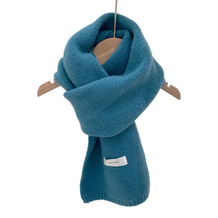 Knitted wool small scarf girls autumn and winter cashmere scarf lovers thick warm Korean style all-match new scarf