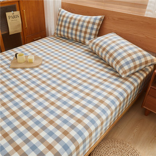 Maternal and Infant Grade Class A Cotton Yarn-dyed Wash Cotton Bed Cover Cotton Bed Cover Three-piece Set Cotton Mattress Cover Cover