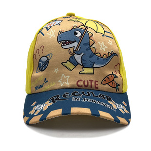 Cross-border trade cartoon dinosaur children's baseball cap printed European and American boys and girls outdoor sunshade four seasons cap