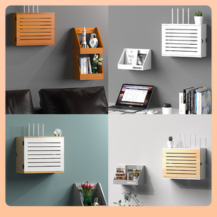 ✅44N Multimedia Weak Electric Box Decorative Shielding Box Punch-Free Router Wireless wifi Optical Cat Storage Wall Hanging