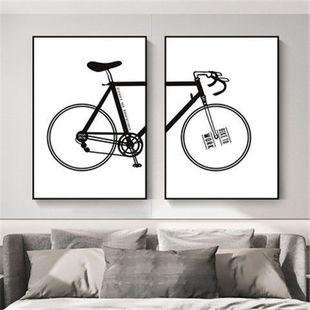 Bedroom Two-picture Modern Simple Living Room Decorative Painting Nordic Style Mural Romantic Pink Sofa Background Wall Hanging Painting