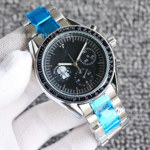 Explosive Men's Speedmaster Series Five-pin Chronograph Multifunctional Band Calendar Quartz Snoopy Belt Steel Band Watch Men
