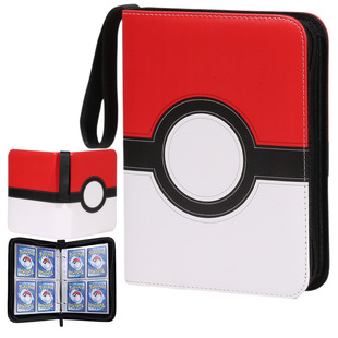 Pokemon Card Collection Card Book Pokemon Card Four-Palace Card Book Nine-Palace Leather Zipper Collection Book
