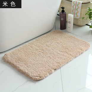 Cross-border High Plush Thickened Floor Mat Carpet Simple Toilet Door Mat Bathroom Anti-slip Mat Absorbent Foot Mat for Hair