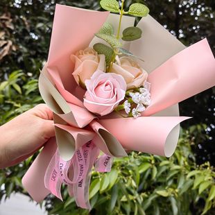 New special handbag light string Christmas three simulation soap bouquet holiday gift explosions small bouquet