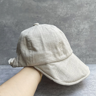 25 new cotton and linen small fresh elegant fisherman hat children summer breathable horsetail hole sunscreen cap light and thin