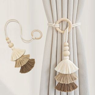 Internet Famous Hot Sale New Simple Light Luxury Curtain Band Tassel Woven Rope Storage Curtain Buckle Home Decoration