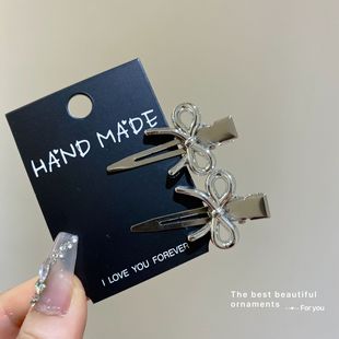 Early Spring Sweet Metal Bow Seamless Hairpin Japanese-style High-value All-match Side-bangs Hairpin Hair Accessories Headwear